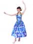 Hula Midi Dress with Hibiscus Print / Blue / G2378bl