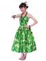 Hula Midi Dress with Hibiscus Print / Green / G2378gr