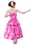 Hula Midi Dress with Hibiscus Print / Pink / G2378pi