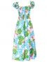 Hula Long Dress with Lehua Print / Blue / G2379bl
