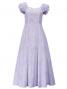 Hula Long Dress with Lehua Print / White / G2379wh