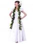 Hula Long Dress with Lehua Print / White / G2379wh