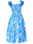Hula Midi Dress with Hibiscus Print / Blue / G2380bl