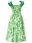 Hula Midi Dress with Hibiscus Print / Green / G2380gr
