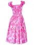 Hula Midi Dress with Hibiscus Print / Pink / G2380pi