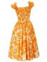 Hula Midi Dress with Hibiscus Print / Yellow / G2380ye