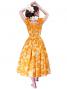 Hula Midi Dress with Hibiscus Print / Yellow / G2380ye