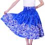Hula Pa'u Skirt with Plumeria Print / Blue / J2397