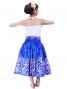 Hula Pa'u Skirt with Plumeria Print / Blue / J2397