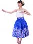 Hula Pa'u Skirt with Plumeria Print / Blue / J2397