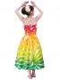 Hula Strapless Dress with Tiare / Red & Green  / G2428rdgr