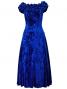 Hula Off Shoulder Dress with Crushed Velvet / Blue / G2429bl