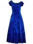 Hula Off Shoulder Dress with Crushed Velvet / Blue / G2429bl