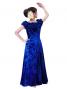 Hula Off Shoulder Dress with Crushed Velvet / Blue / G2429bl