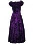 Hula Off Shoulder Dress with Crushed Velvet / Purple / G2429pu