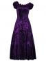 Hula Off Shoulder Dress with Crushed Velvet / Purple / G2429pu