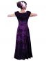 Hula Off Shoulder Dress with Crushed Velvet / Purple / G2429pu