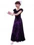 Hula Off Shoulder Dress with Crushed Velvet / Purple / G2429pu
