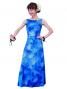 Hula Boat Neck Dress with Velvet / Luxury Collection / Blue / J2430bl