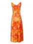 Hula Boat Neck Dress with Velvet / Luxury Collection / Orange / J2430or