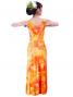 Hula Boat Neck Dress with Velvet / Luxury Collection / Orange / J2430or