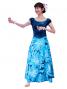 Hula Paff Sleeve Dress with Velvet & Protea Print / Light Blue / G2432lbl