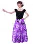 Hula Paff Sleeve Dress with Velvet & Protea Print / Purple / G2432pu