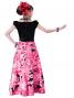 Hula Paff Sleeve Dress with Velvet & Protea Print / Red / G2432rd