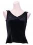 Hula Sleeveless Blouse with Velvet / Black / G2434bka