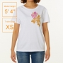Hula Print T-shirt / Hibiscus / Brown / JT2445br