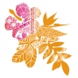 Hula Print T-shirt / Hibiscus / Brown / JT2445br