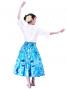 Hula Pa'u Skirt with Protea  Print / Light Blue / G2450