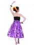 Hula Pa'u Skirt with Protea  Print / Purple / G2452