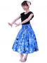 Hula Pa'u Skirt with Protea  Print / Royal Blue / J2454