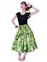 Hula Pa'u Skirt with Protea  Print / Green / G2456