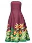 Hula Strapless Dress with Bird of Paradise / Brown  / G2474br