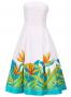 Hula Strapless Dress with Bird of Paradise / Cream  / G2474cr