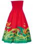 Hula Strapless Dress with Bird of Paradise / Red  / G2474rd