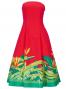 Hula Strapless Dress with Bird of Paradise / Red  / G2474rd