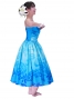Hula Drape Midi Dress / Plumeria / Blue  / G2484bl