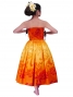 Hula Drape Midi Dress / Plumeria / Orange  / G2484or