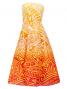 Hula Strapless Dress / Kahiko pattern / Orange & Red / G2485orrd