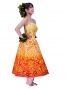 Hula Strapless Dress / Kahiko pattern / Orange & Red / G2485orrd