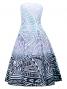 Hula Strapless Dress / Kahiko pattern / White & Black / G2485whbk