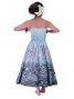 Hula Strapless Dress / Kahiko pattern / White & Black / G2485whbk