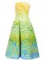 Hula Strapless Dress / Kahiko pattern / Yellow & Blue / G2485yebl