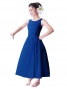 Hula Midi Yoke Dress with Hawaiian Solid Fabric / Royal Blue / G2551rb