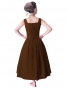 Hula Midi Yoke Dress with Hawaiian Solid Fabric / Brown / G2551br