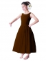 Hula Midi Yoke Dress with Hawaiian Solid Fabric / Brown / G2551br