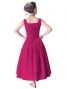 Hula Midi Yoke Dress with Hawaiian Solid Fabric / Deep Rose / G2551dr